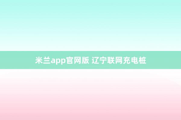 米兰app官网版 辽宁联网充电桩