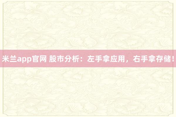 米兰app官网 股市分析：左手拿应用，右手拿存储！