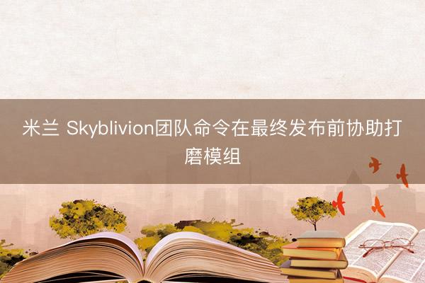 米兰 Skyblivion团队命令在最终发布前协助打磨模组