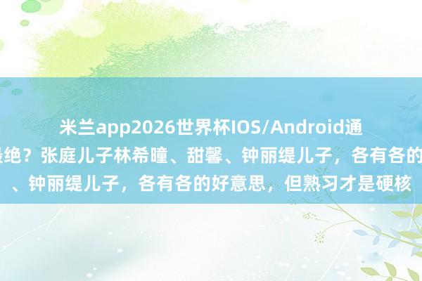 米兰app2026世界杯IOS/Android通用手机版下载 星二代谁最绝?张庭儿子林希曈、甜馨、钟丽缇儿子,各有各的好意思,但熟习才是硬核