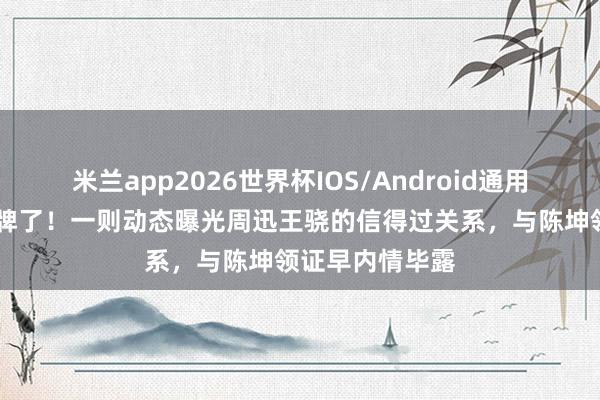米兰app2026世界杯IOS/Android通用手机版下载 摊牌了!一则动态曝光周迅王骁的信得过关系,与陈坤领证早内情毕露