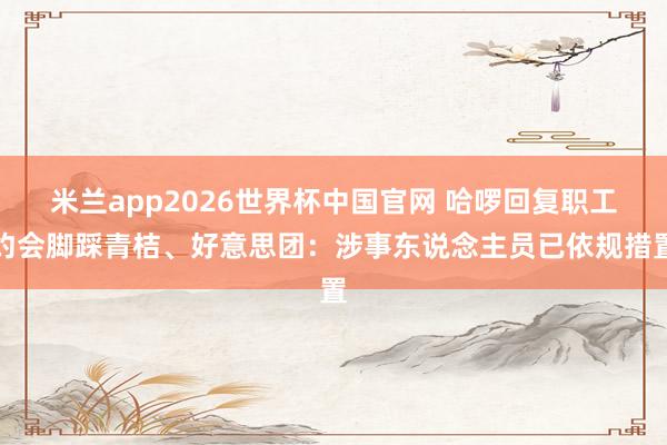米兰app2026世界杯中国官网 哈啰回复职工约会脚踩青桔、好意思团:涉事东说念主员已依规措置