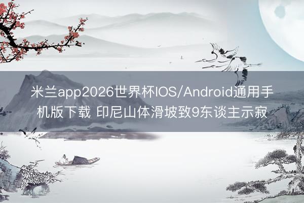 米兰app2026世界杯IOS/Android通用手机版下载 印尼山体滑坡致9东谈主示寂