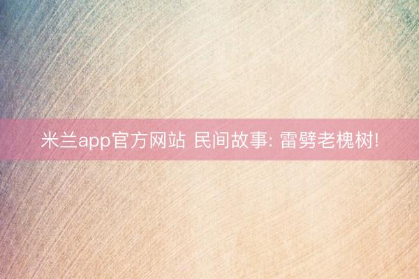 米兰app官方网站 民间故事: 雷劈老槐树!